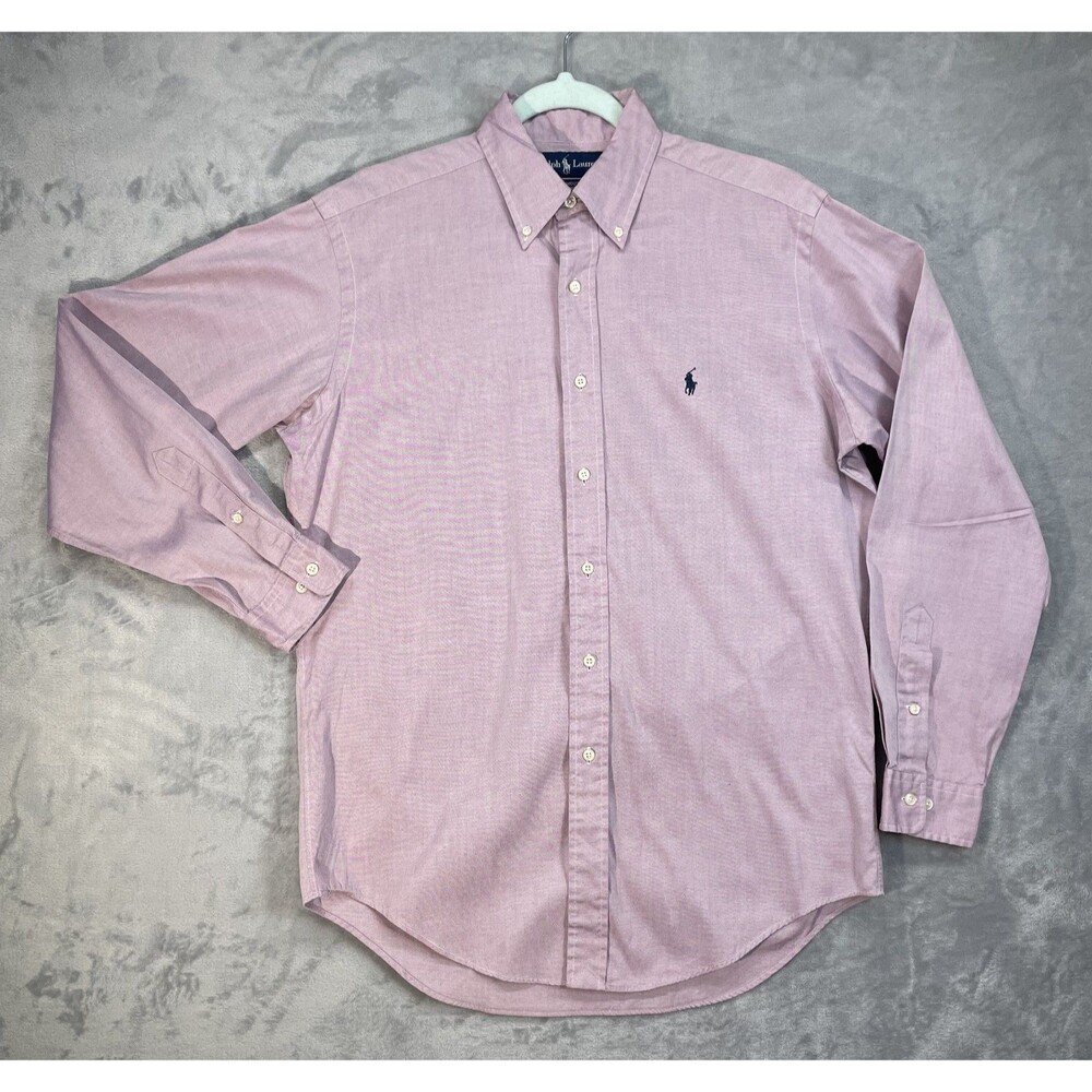 Ralph Lauren Yarmouth Mens Check Button Down Shirt L 34/35 Cotton